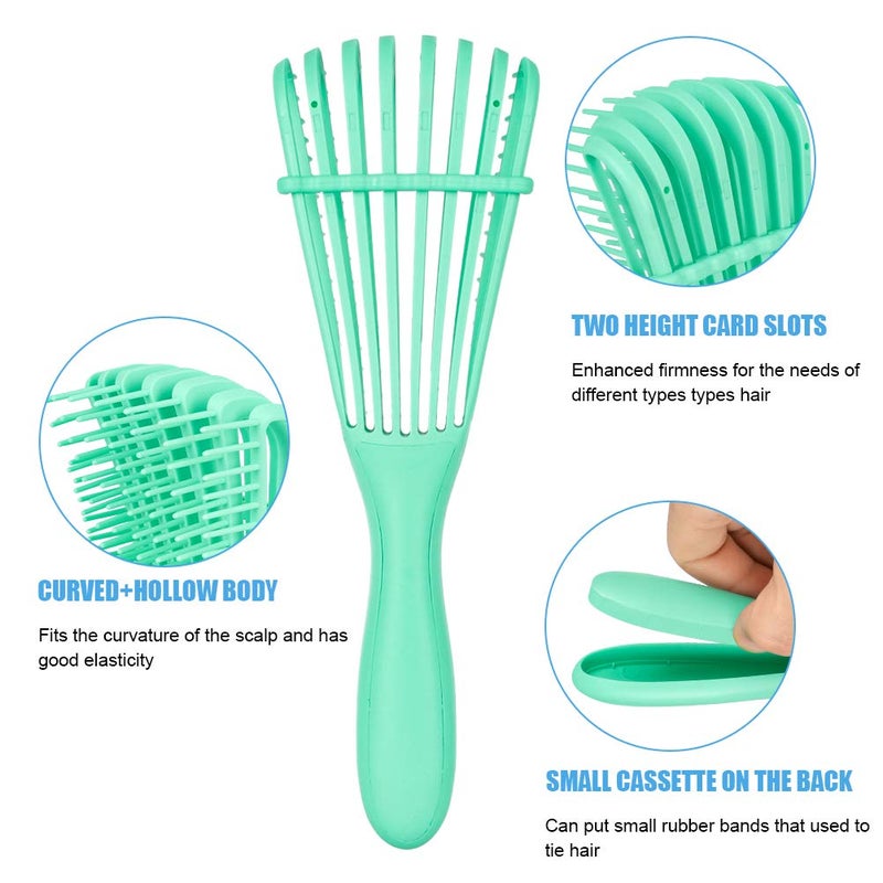 Emoly Detangling Brush for Natural Hair-Detangler for America 3a to 4c Kinky Wavy, Curly, Coily Hair, Detangle Easily with Wet/Dry (Green) - Image 4